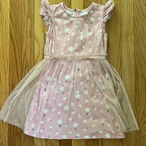 Hanna Andersson pink flower dress with tulle overlay size 120